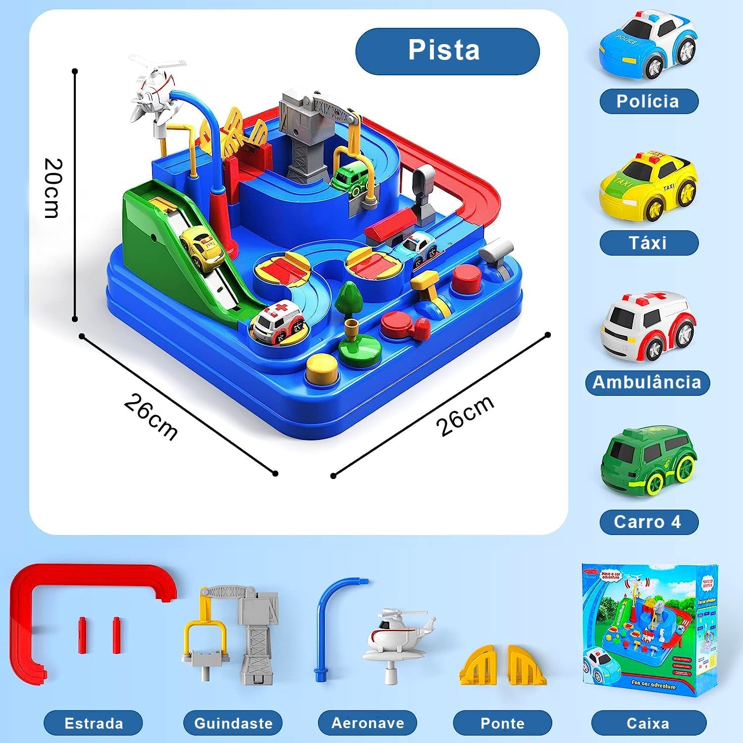 Pista de Carros Educativa | 8 Desafios
