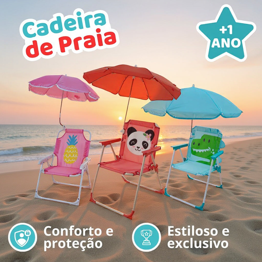 Cadeira Infantil Dobrável com Guarda-Sol Bumbaloo