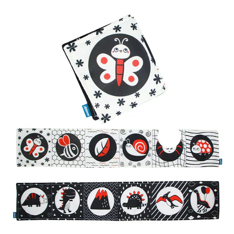 Livro de Contraste em Pano | Estímulo Visual para Bebês