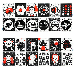 Livro de Contraste em Pano | Estímulo Visual para Bebês