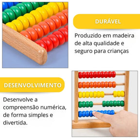 Ábaco de Madeira | Estímulo Montessori para Crianças
