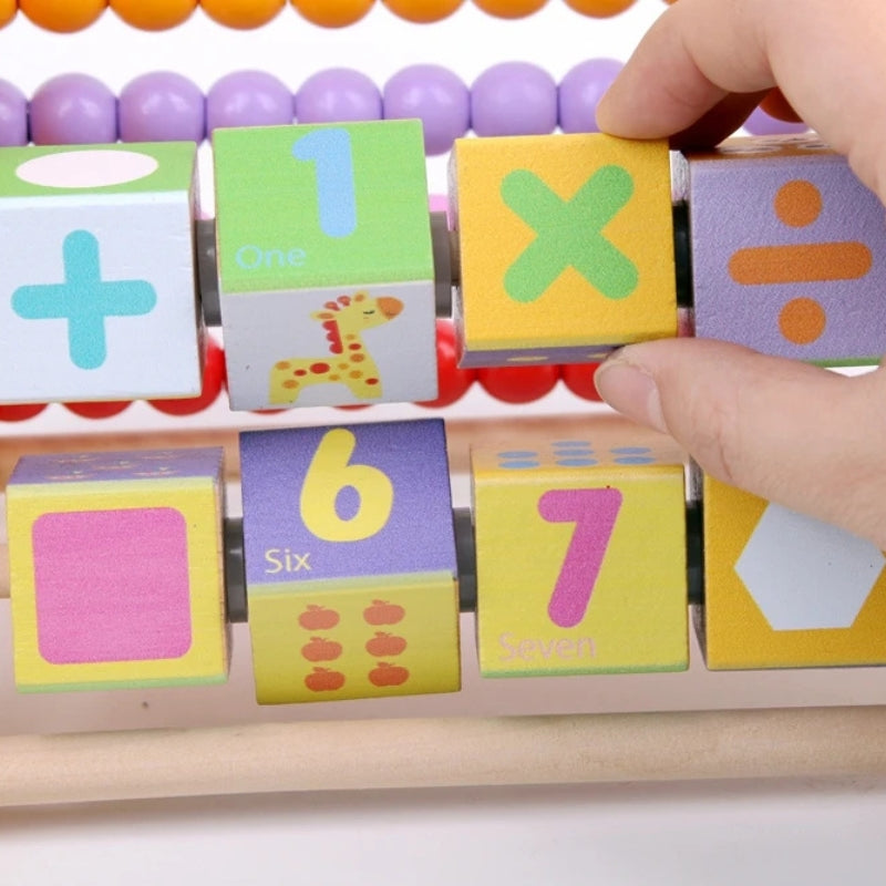 Labirinto Educativo 3 em 1 | Ábaco, Aramado e Cubo Giratório