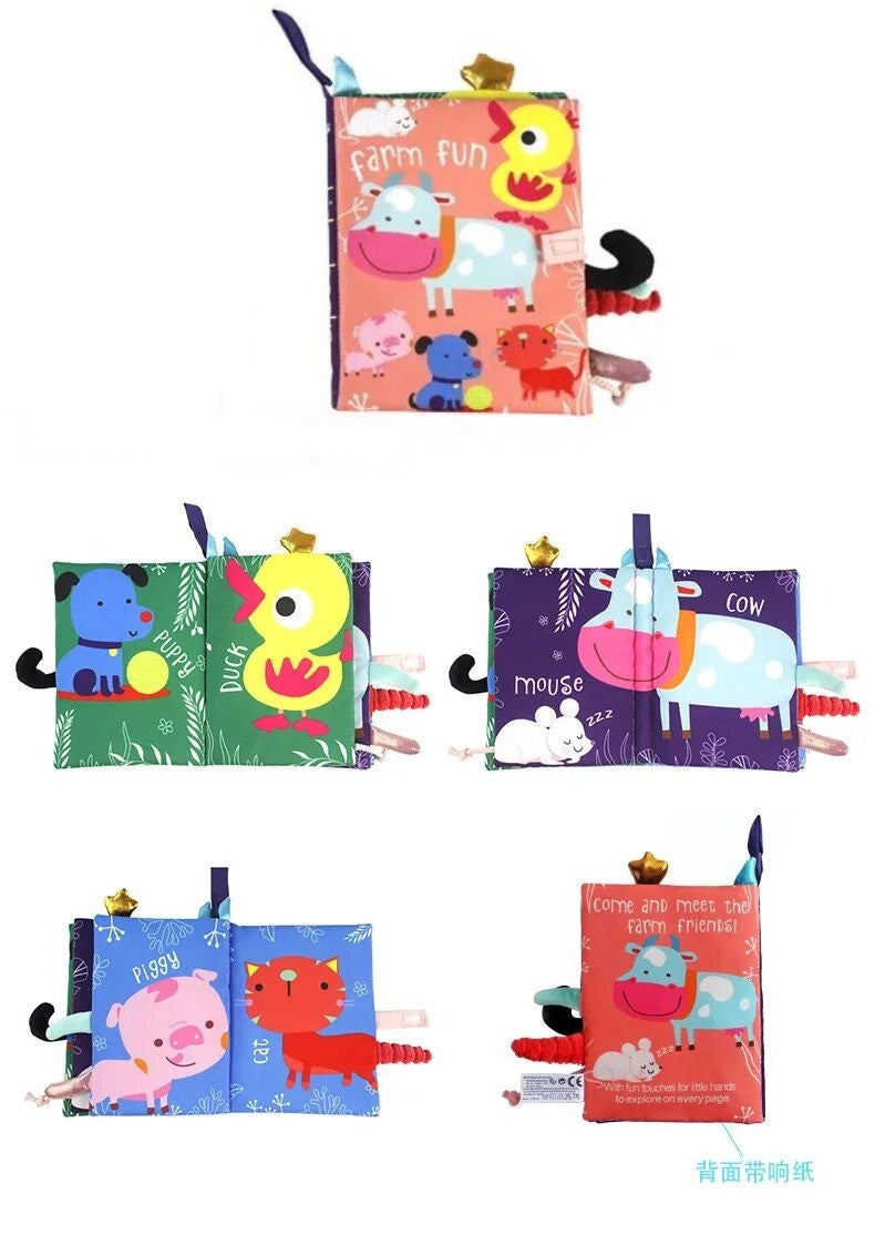 SafariBook | Livro de Pano Montessori com Caudas Divertidas